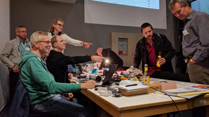 Stand des RepairCafé Philippus im Foyer